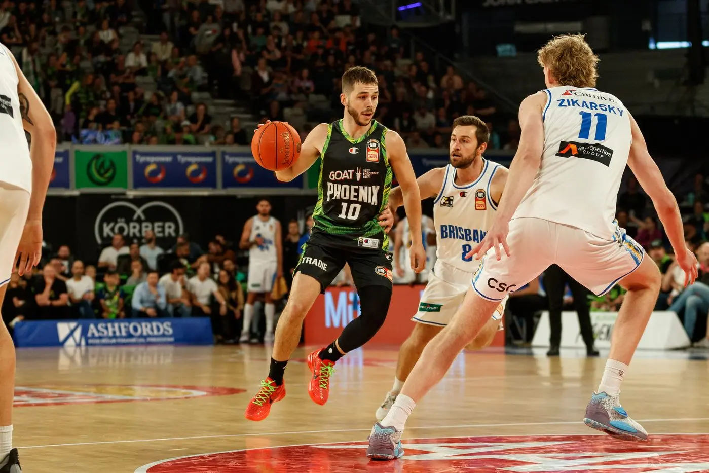 NBL TEAMS TO PLAY IN CITY: South East Phoenix will play at the Wangaratta Sports and Aquatic Centre next month against Brisbane Bullets. It\\'s a major coup for the city that will showcase the newly revamped facilities. Pictured is Phoenix guard Ben Ayre with the ball. PHOTO: Kadek Thatcher/Phoenix Media