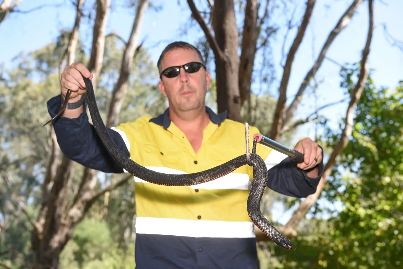PLAY IT SAFE: Mark Flack at Tarrawingee Snake and Reptile Relocation has some good words of advise if you come across a snake. PHOTOS: Kurt Hickling