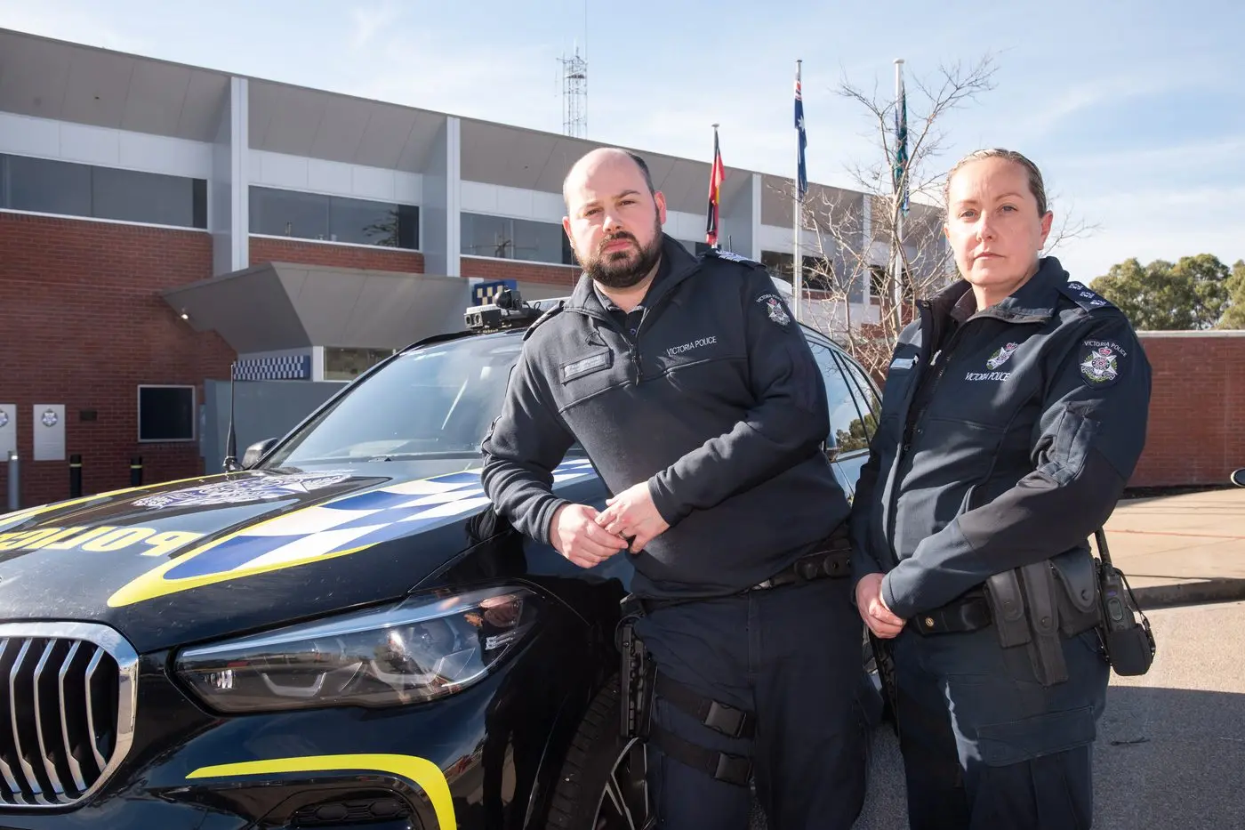 UPHOLDING THE RIGHT: Acting Senior Sergeant of Wangaratta Highway Patrol Kane Maloney and Acting Inspector Kym Clark are encouraging community input at the Road Policing/Safety Community forum on August 27 at the Wangaratta Racecourse. PHOTO: Kurt Hickling