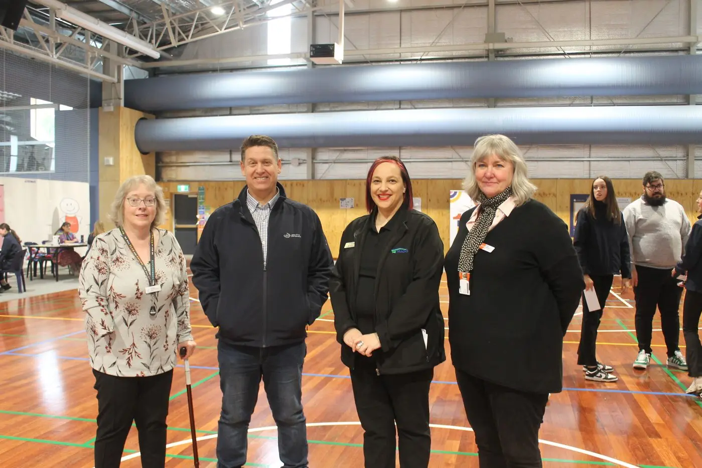 SHARING KNOWLEDGE: RCOW learning and development officer, Jo Craig, RCOW CEO Brandan McGrath, NE Tracks LLEN program coordinator Mel Elliott and GOTAFE industry engagement officer, Fiona Lawrence, worked together host the expo. PHOTOS: Chloe Jaenicke