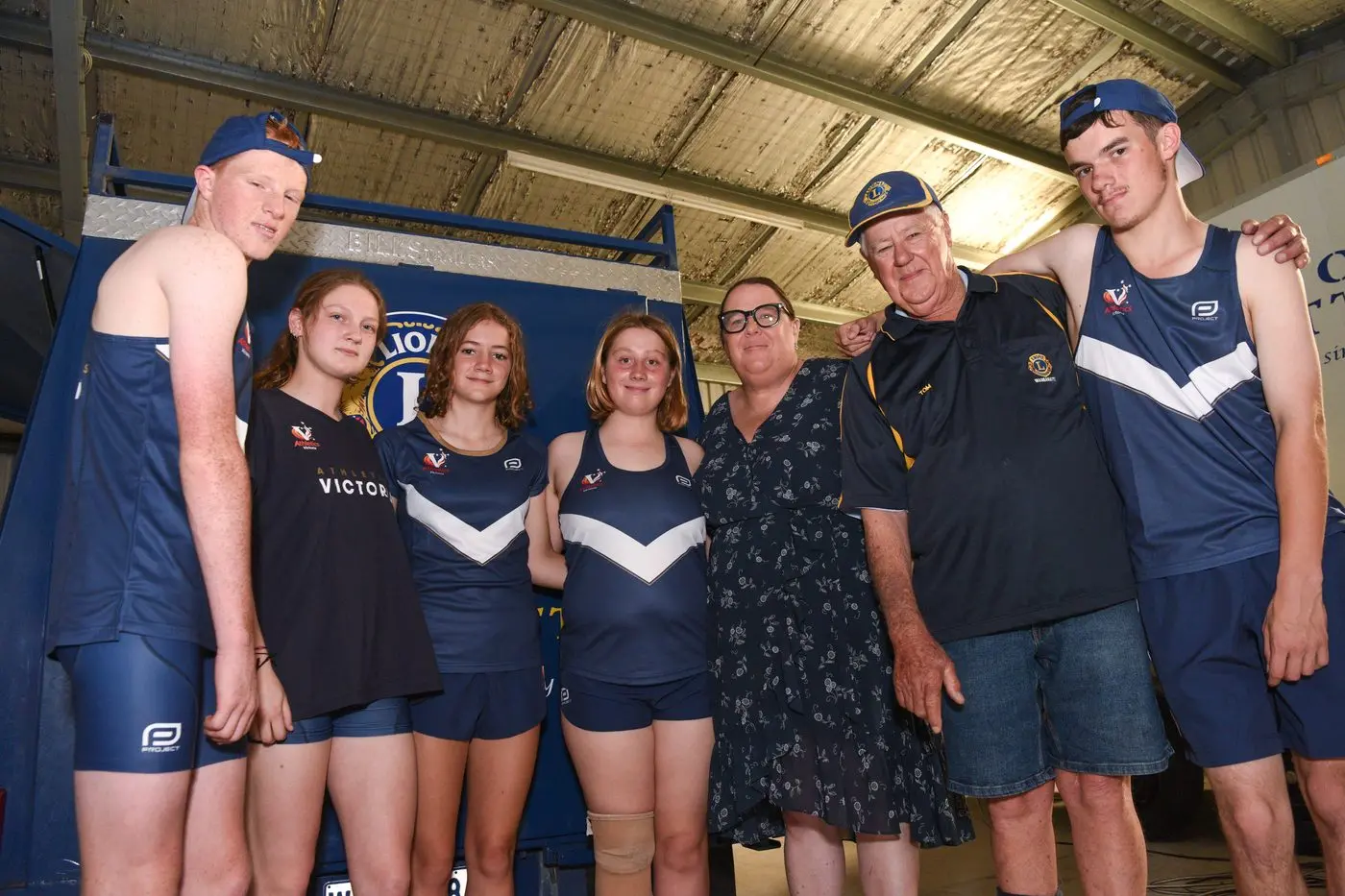 GENEROUS DONATION: Harry White, Mia Godwin, Lara Pearson, Victoria Liang, Michelle Spence, Tom Little and Dylan Vescio celebrated the $3000 donation. PHOTO: Kurt Hickling