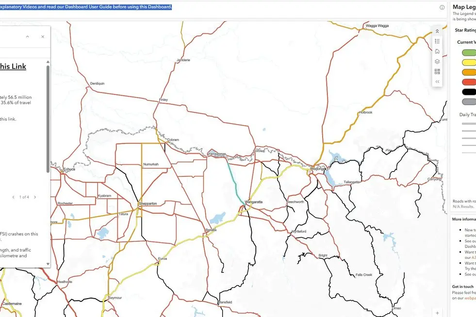 CHECK YOUR ROAD: By visiting the AusRAP road ratings website you can quickly find out where it rates in the state.