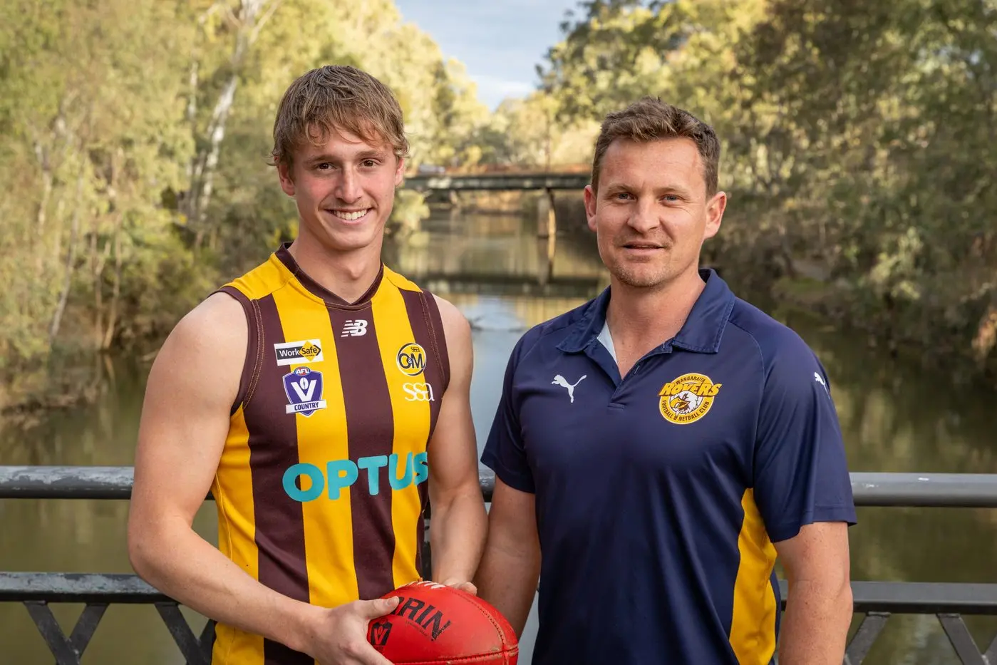 LET\\'S GO: Wangaratta Rovers reserves captain Kyle Smith and co-coach Luke Peters are gearing up for the Hawks\\' clash with Lavington on Sunday. PHOTO: Marc Bongers\\n