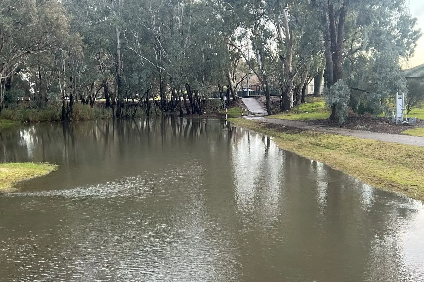 FLOOD FLASHBACK: Thunderstorms produced Wangaratta\\'s wettest day this winter, on 24 June, with flash flooding in part of the city, including the One Mile Creek in Swan Street. PHOTO: Jeff Zeuschner