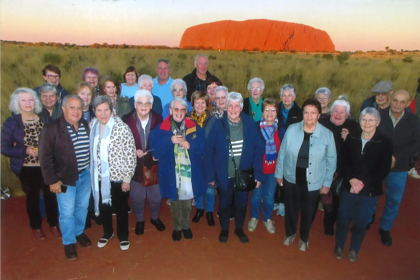 CENTRE ATTRACTION: Wangaratta West Probus members visited Uluru on their epic bus trip to the heart of Australia.
