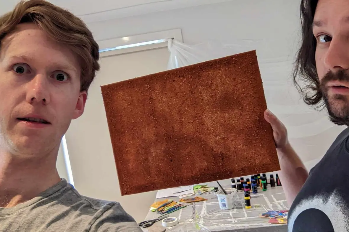 ARTISTIC EXPRESSION: Former Wangaratta High School students Benjamin Steer and Matthew Turk (pictured) are the faces behind the Schneed Collective, and have always wanted to hold an exhibition in their hometown.