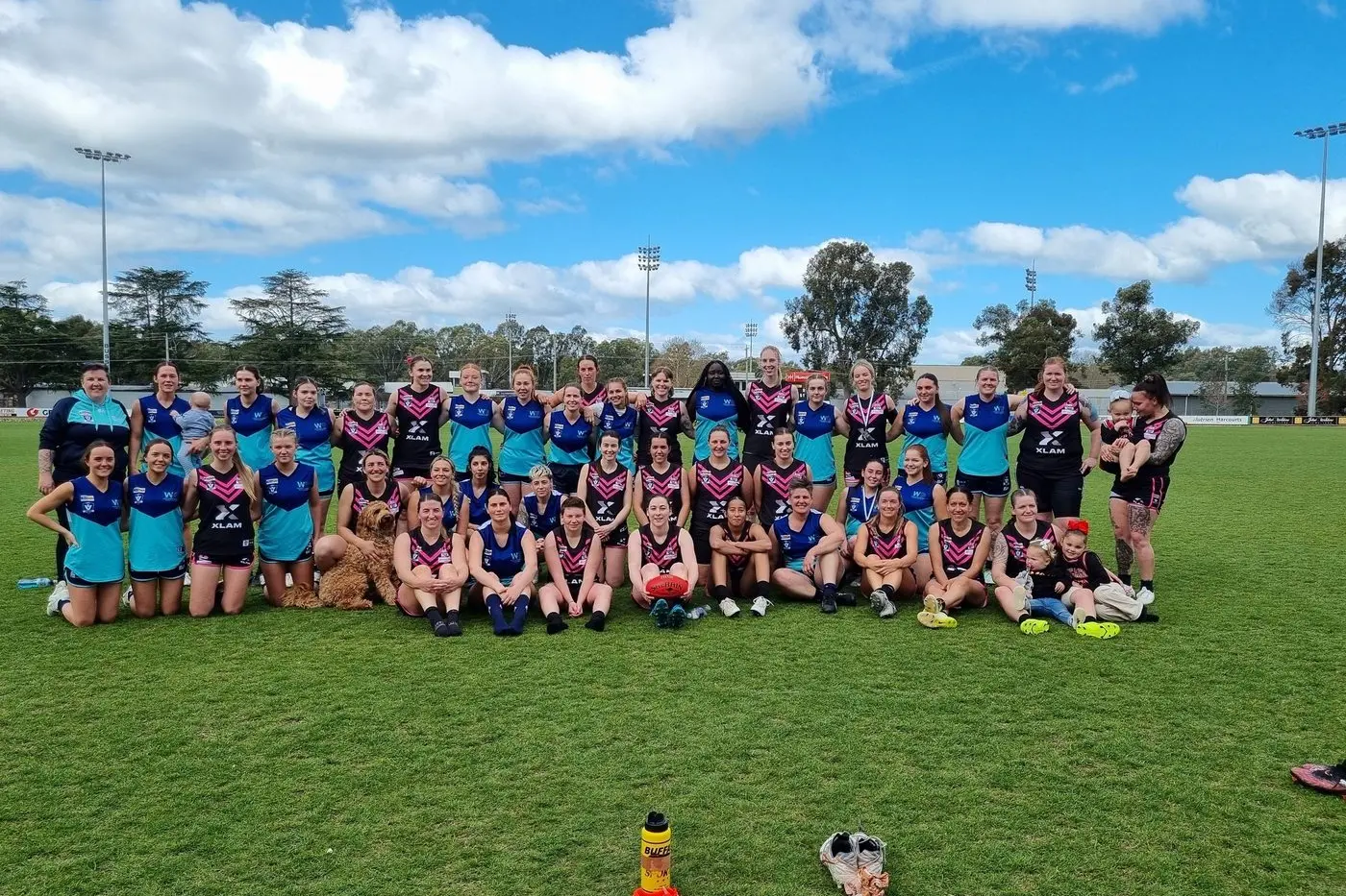 TOGETHER: The combined NEB and GMW&G open age interleague sides after their match.