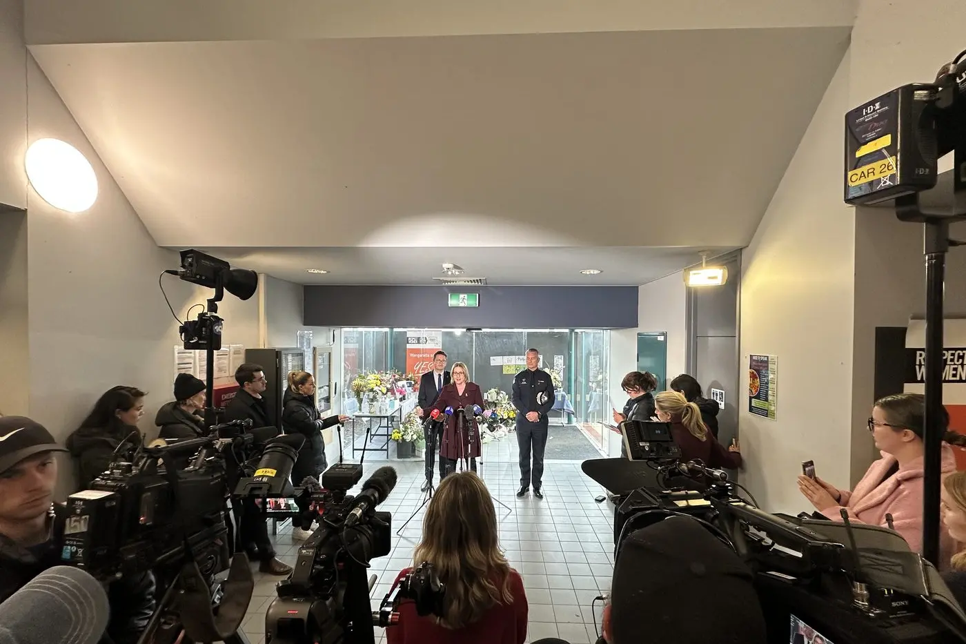 OFFERING SUPPORT: Premier Jacinta Allan speaks to media at Wangaratta Police Station on Friday. PHOTOS: Bailey Zimmermann