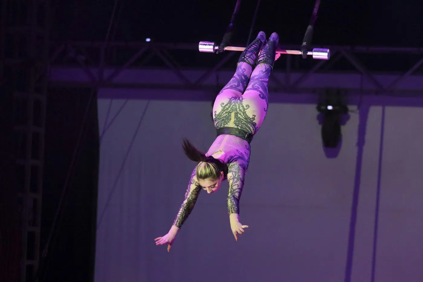 SWINGING FROM THE CEILING: Don\\'t miss out on the opportunity to see Tahlia Weber swing from the rafters in a daring performance at The Great Moscow Circus in Wangaratta from this Thursday. 