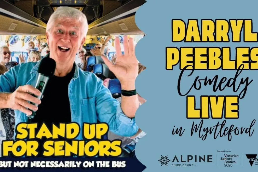 ELDERLY ENTERTAINMENT: Darryl Peebles is set to leave audience members in stitches on his comedy tour through the Alpine Shire this October.
