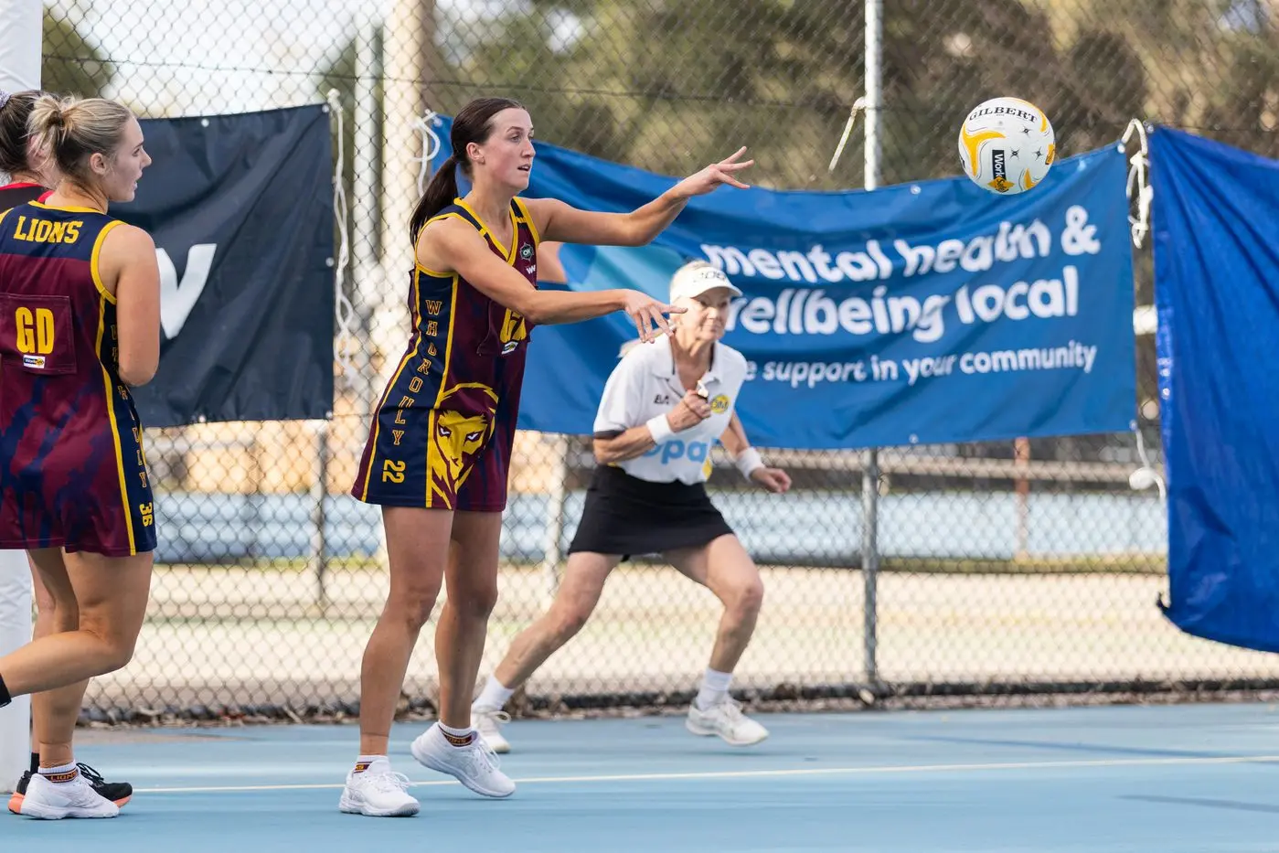 COUNTER ATTACK: Ebony Allen brings the ball back out from the Whorouly defensive end. 