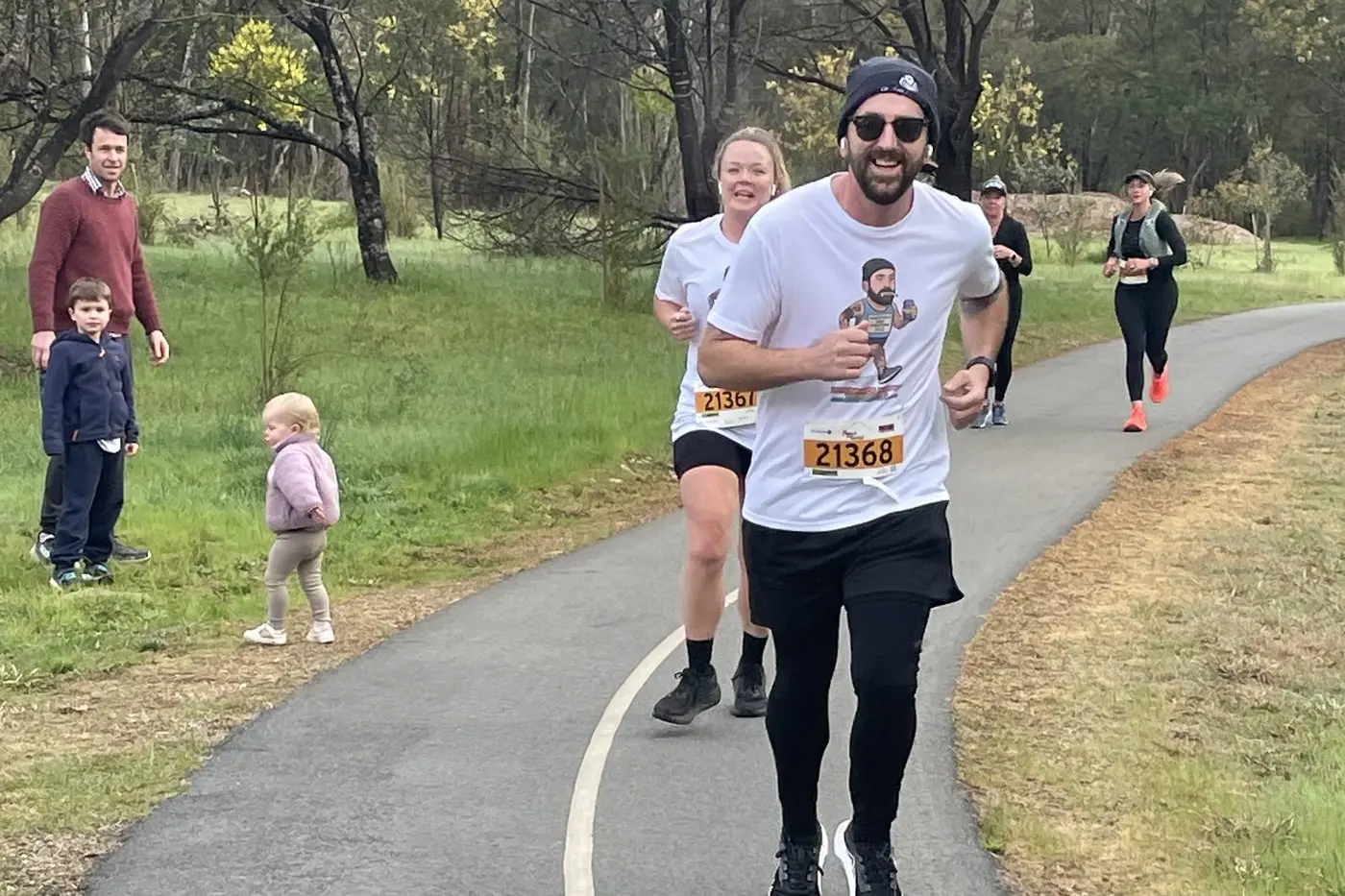 ON COURSE: Some of the 400 plus competitors enjoying the lovely surrounds competing in the Harrietville Half Marathon events on Sunday.