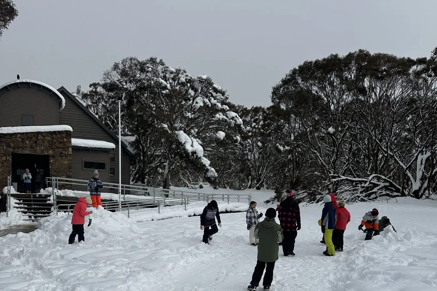 NOT YOUR NORMAL SCHOOL GROUND: Students at Bright P-12 College\\'s Dinner Plain campus  were loving the snow last week.
