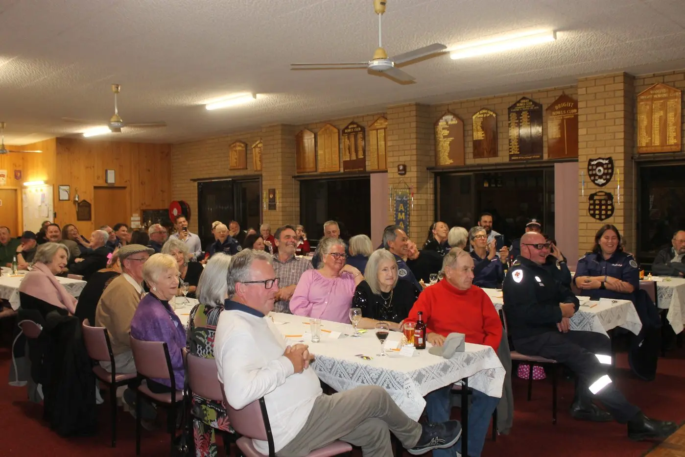 CELEBRATORY SUPPER: Service members from Bright and surrounds were honoured with an Appreciation Dinner, hosted by the Bright Lions and Rotary clubs. PHOTOS: Phoebe Morgan