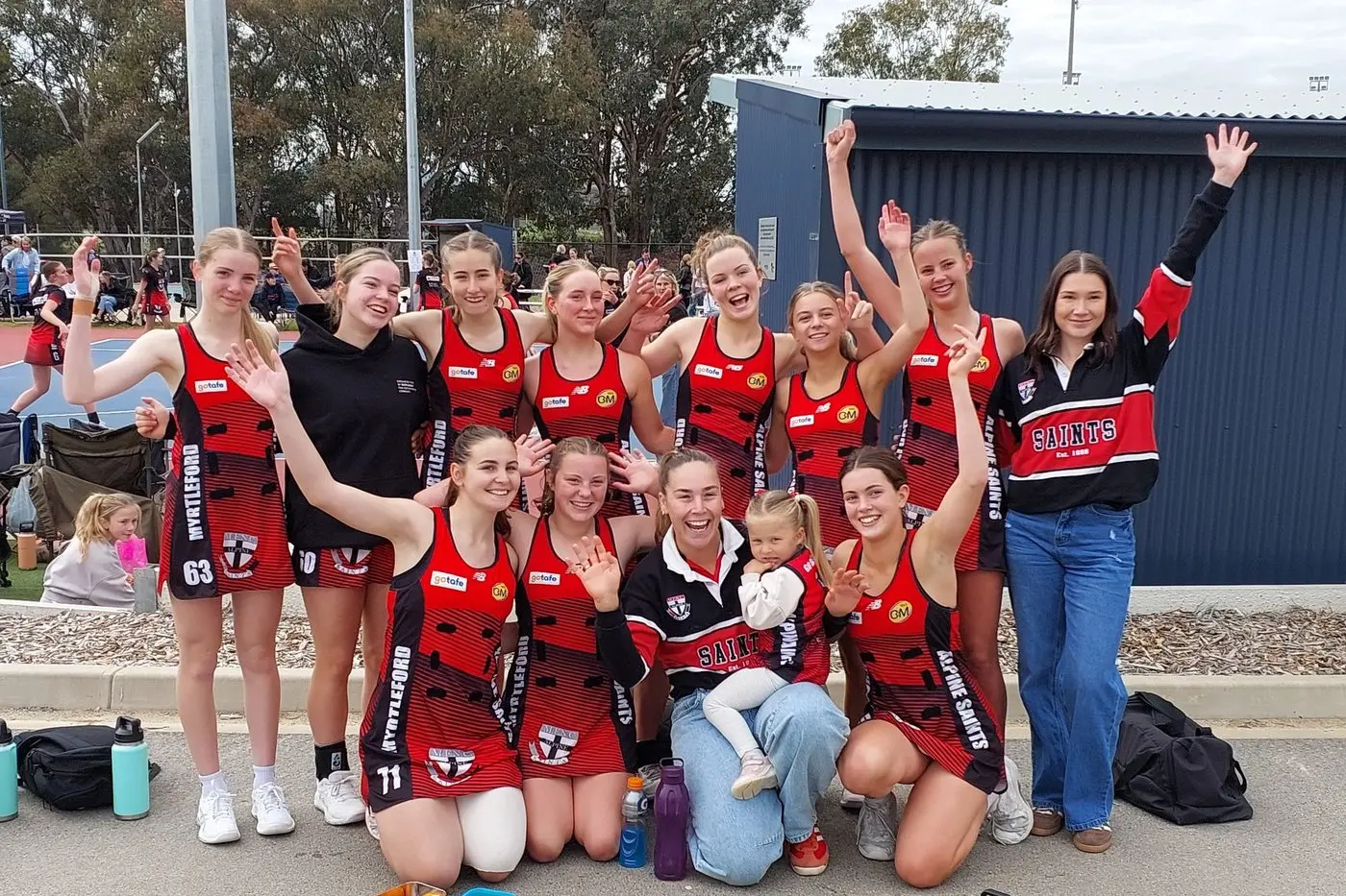 ONE MORE GAME: The 15 and under Myrtleford netball team take on Wodonga Raiders in the grand final.
