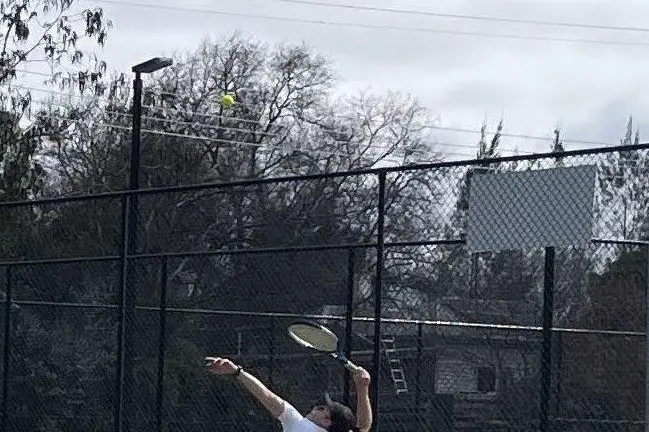 SERVING IT UP: Mansfield\\u2019s Keira McDonagh displays her serving form on court.