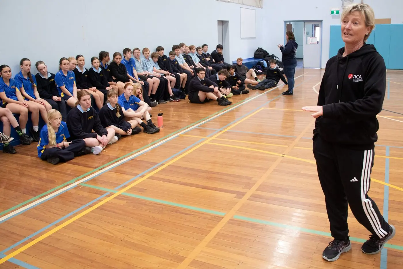 PAYING ATTENTION: Young leaders of Euroa listen intently to Cathryn Fitzpatrick\\u2019s motivating talk.