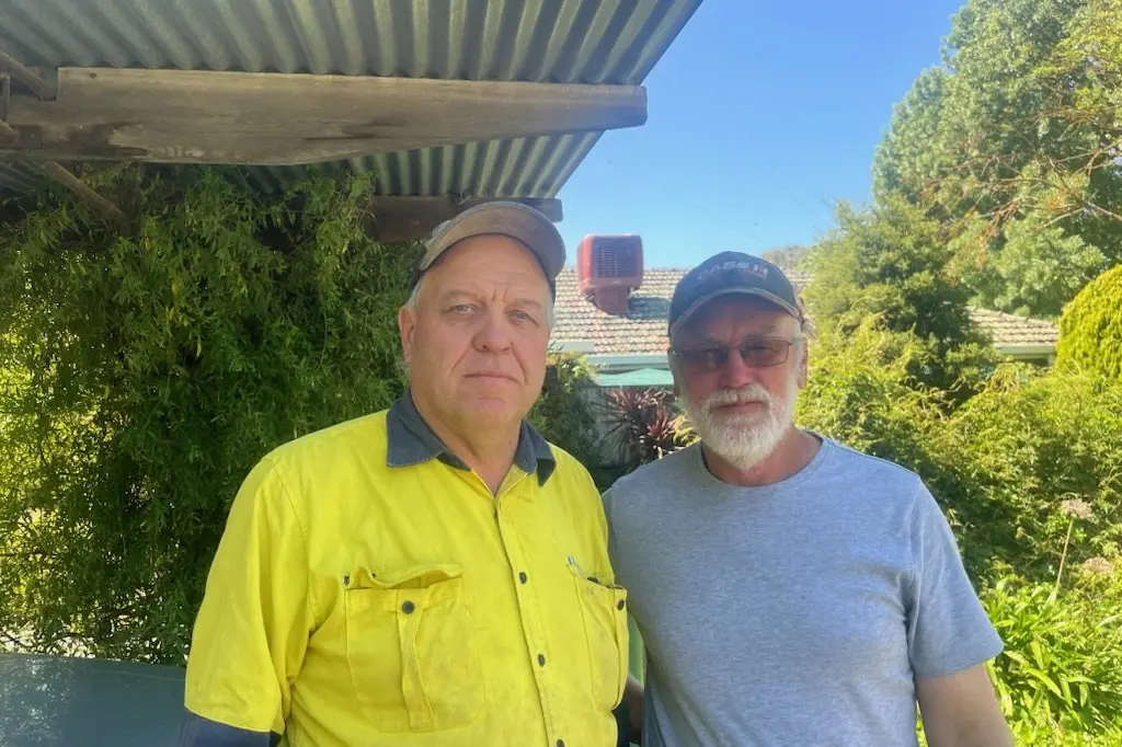 FARM CRIME: Vehicles were stolen from the neighbouring farms of Violet Town\\'s Andrew Walter (left) and Keith Dean in a 48-hour period.