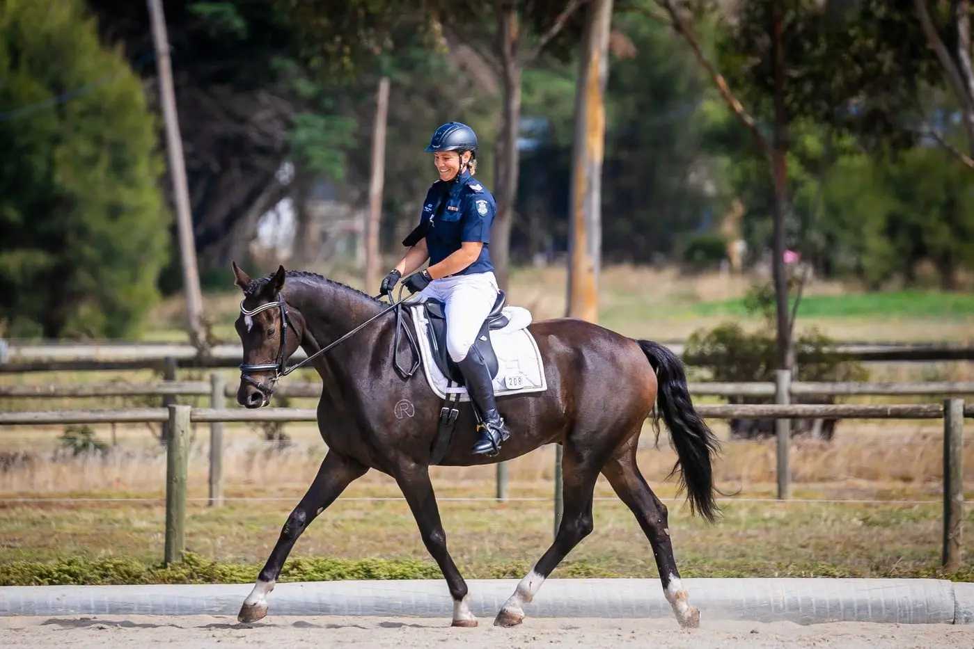 COMPETING: Robyn Reed participating in the Police & Emergency Games equestrian event.