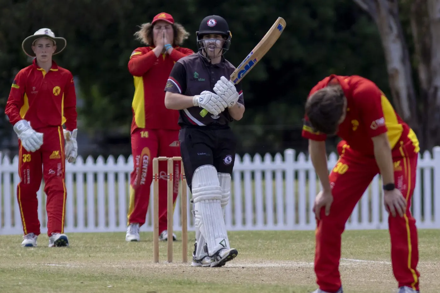 CLOSE CALL: Josh Robertson survives on his way to 23 from 39 balls.