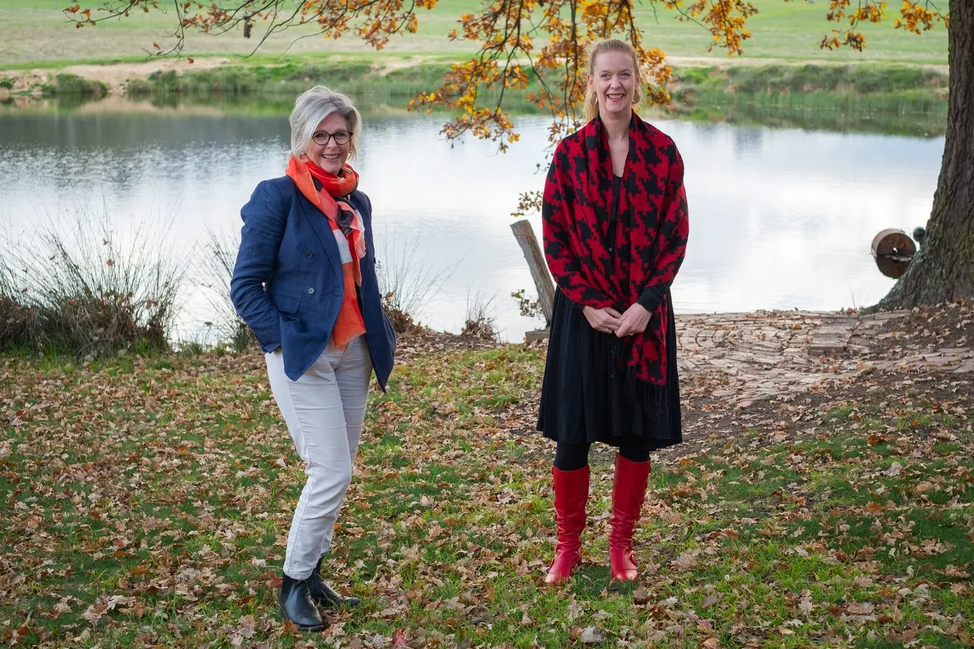 TALKING HEALTHCARE: Federal Member for Indi Dr Helen Haines with Mansfield Autism Statewide Services CEO Simone Reeves at the Ogilvies Road therapeutic farm.
