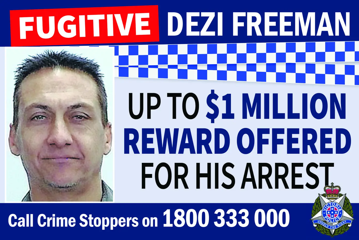 Reward offered: up to $1M for arrest of Dezi Freeman