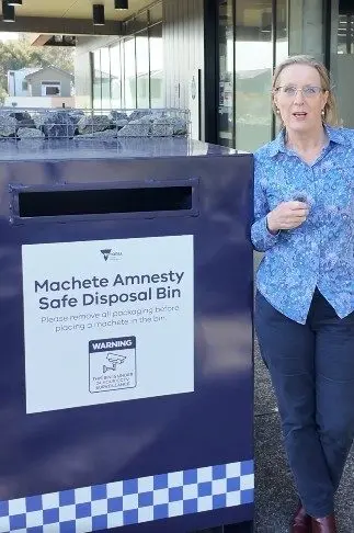 MACHETE MISSTEP: State Member for Eildon Cindy McLeish said she saw \\u201Ca gardener handing in a machete, not the crooks that we want to hand in\\u201D during a visit to Mernda Police Station last week.