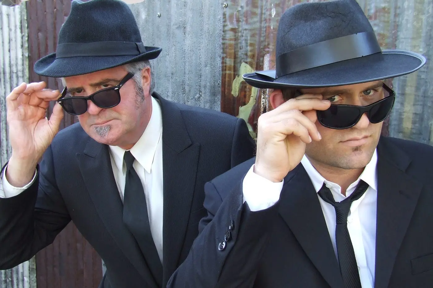 MEN ON A MISSION: The Wangaratta 3677 Blues Brothers Band featuring Bob Head as Elwood (left) and Scott Solimo as Jake are back and will be performing at this year\\'s Wangaratta Festival of Jazz and Blues.