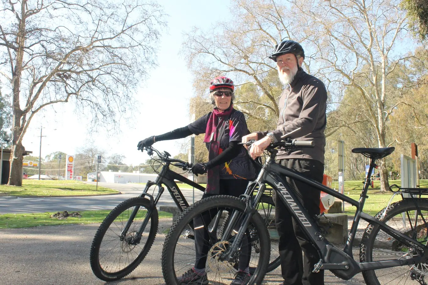 NEW ADVENTURE AWAITS: Phillipa and Neil Duggan were decked out for a ride from their hometown to Beechworth last month in anticipation for this year\\'s Great Vic Bike Ride. PHOTOS: Grace Fredsberg