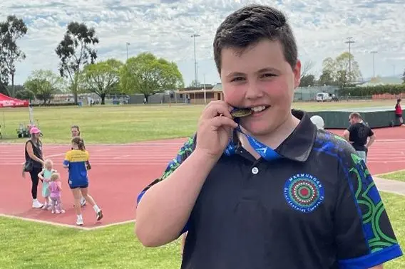 BIG THROW: Whorouly Primary School year 4 student Porter Chalmers will compete in shot put at the Victorian Primary Schools State Championships.