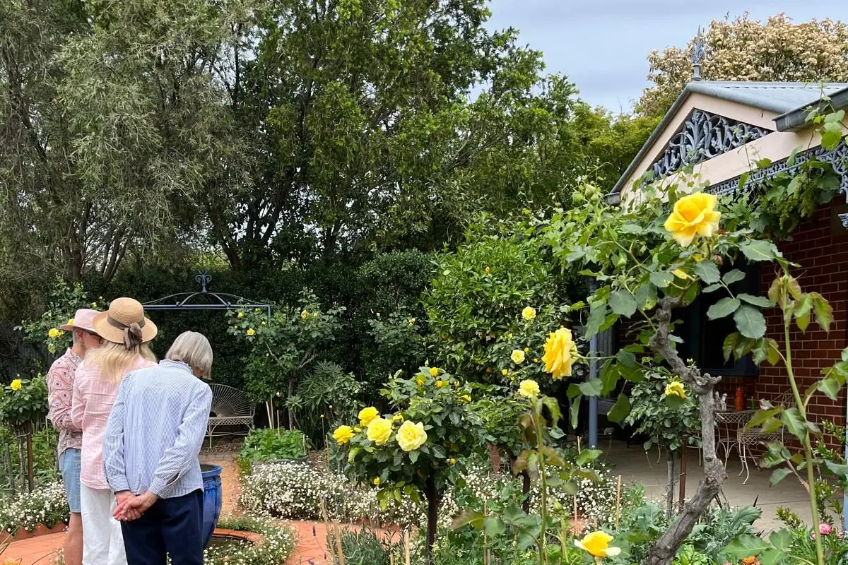 COTTAGE DELIGHT: The sustainable edible garden of Ian Minns and Prue Noble captured the attention of visitors during the Open Gardens event. PHOTOS: Brian Thompson