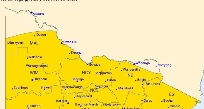 Damaging winds expected to sweep through state on Wednesday