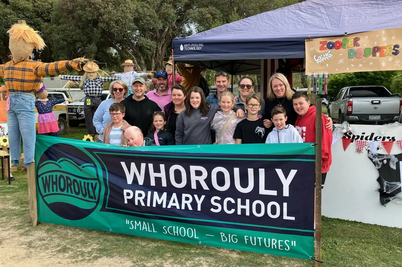 SELECT SCARECROW SALE: Whorouly Primary School hosted a variety of stalls at the 2025 event, including auctioning off a collection of student-made scarecrows. PHOTOS: Jennifer Garrett