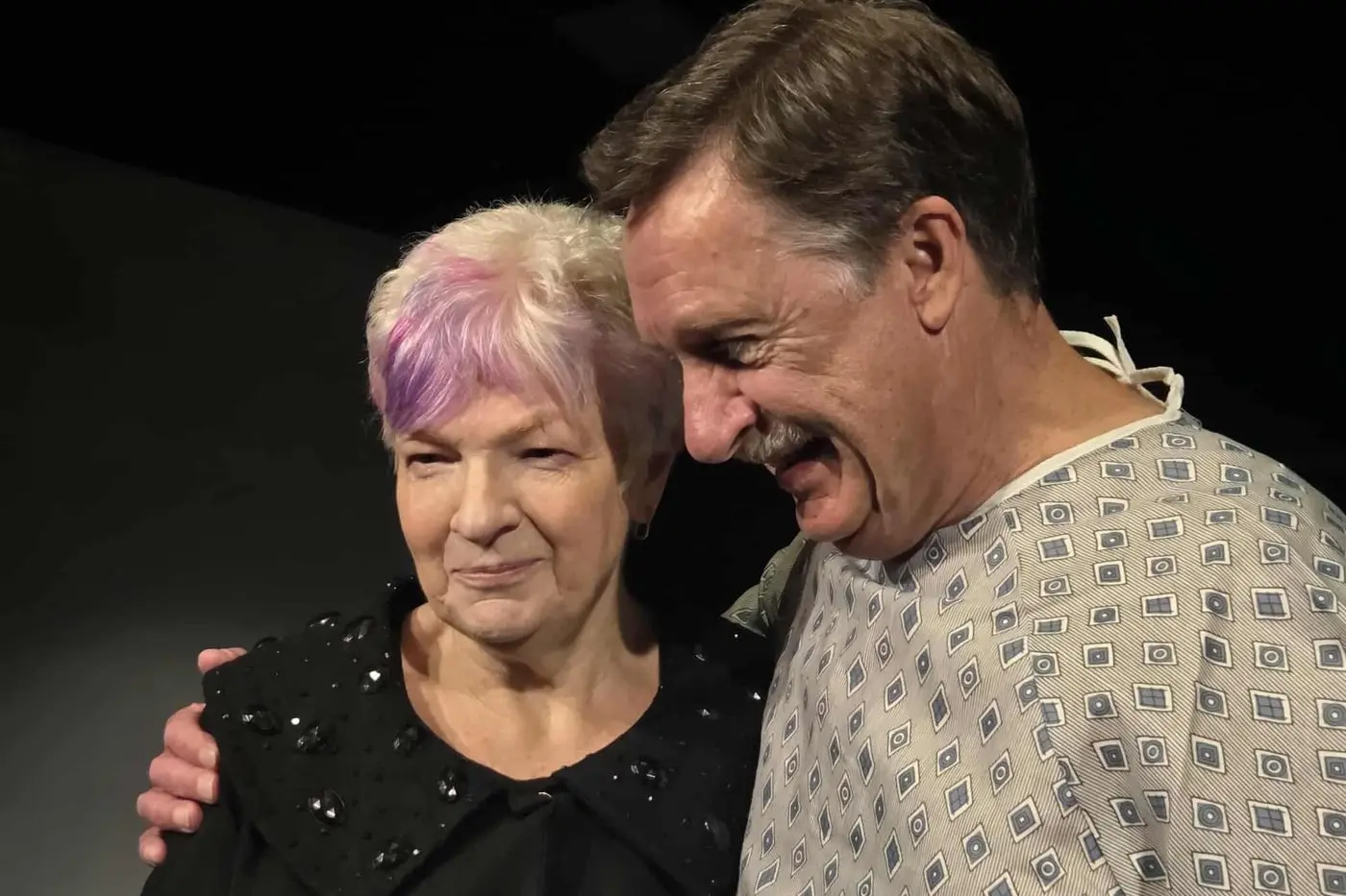 FUNNY AND HEARTWARMING: Rose Sexton (Diana Trent) and Shane Douthie (Tom Ballad) share another heartfelt moment in Waiting for God, which opens on 7 November. PHOTO: Barb Ryan