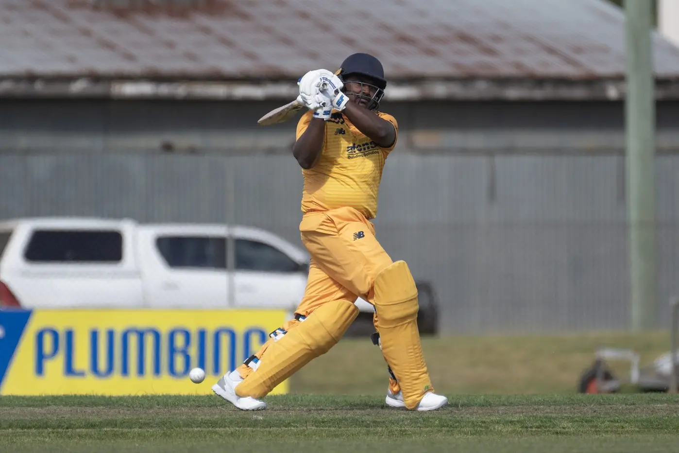 MASTER BLASTER: Charith Perera\\'s powerful knock of 60 included nine boundaries. PHOTOS: Melissa Beattie