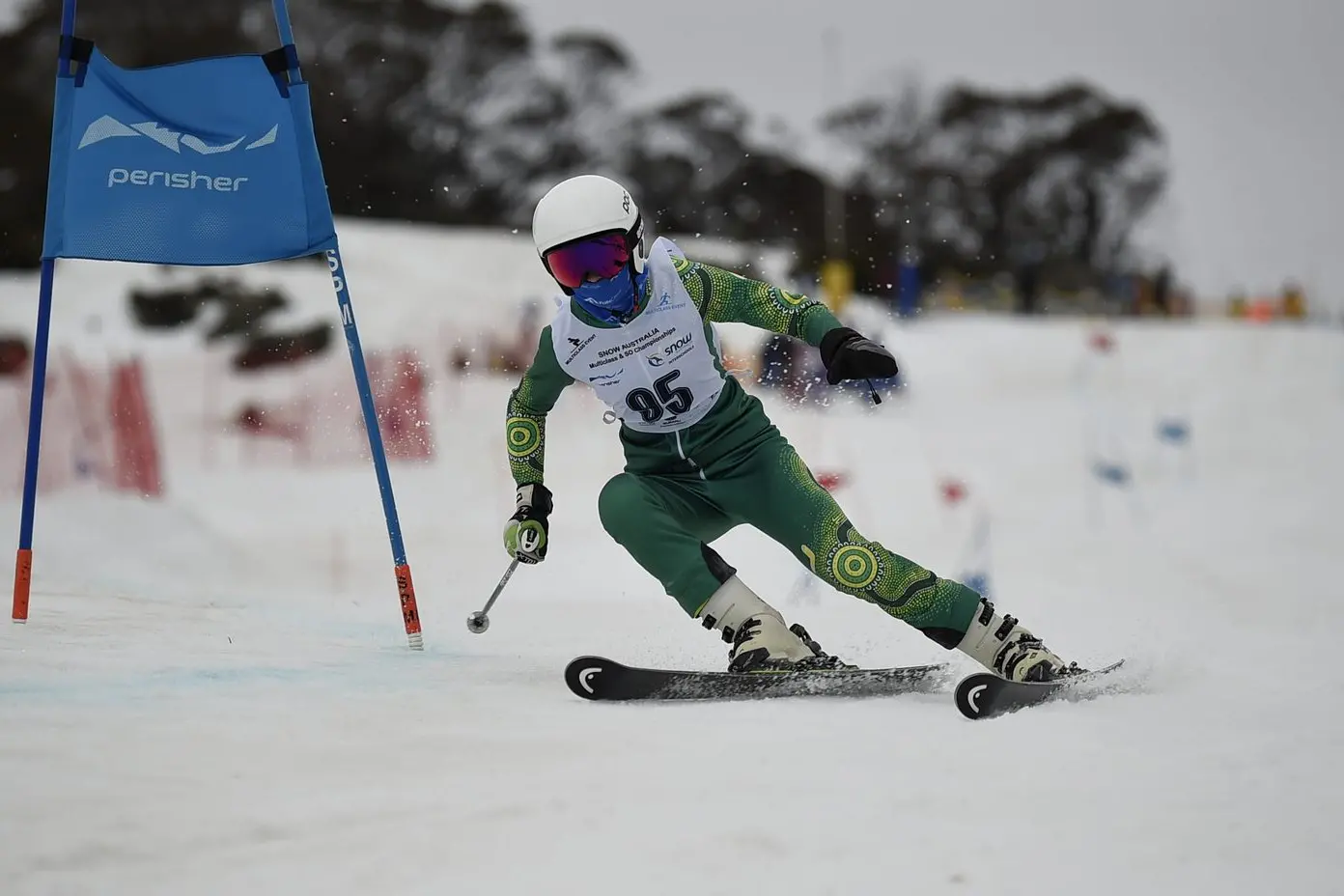 SLALOM SPECIALIST: Liana France racing on course in the Australian Interschools Skiing Championships Female Div 2 Multiclass Giant Slalom last Friday.
