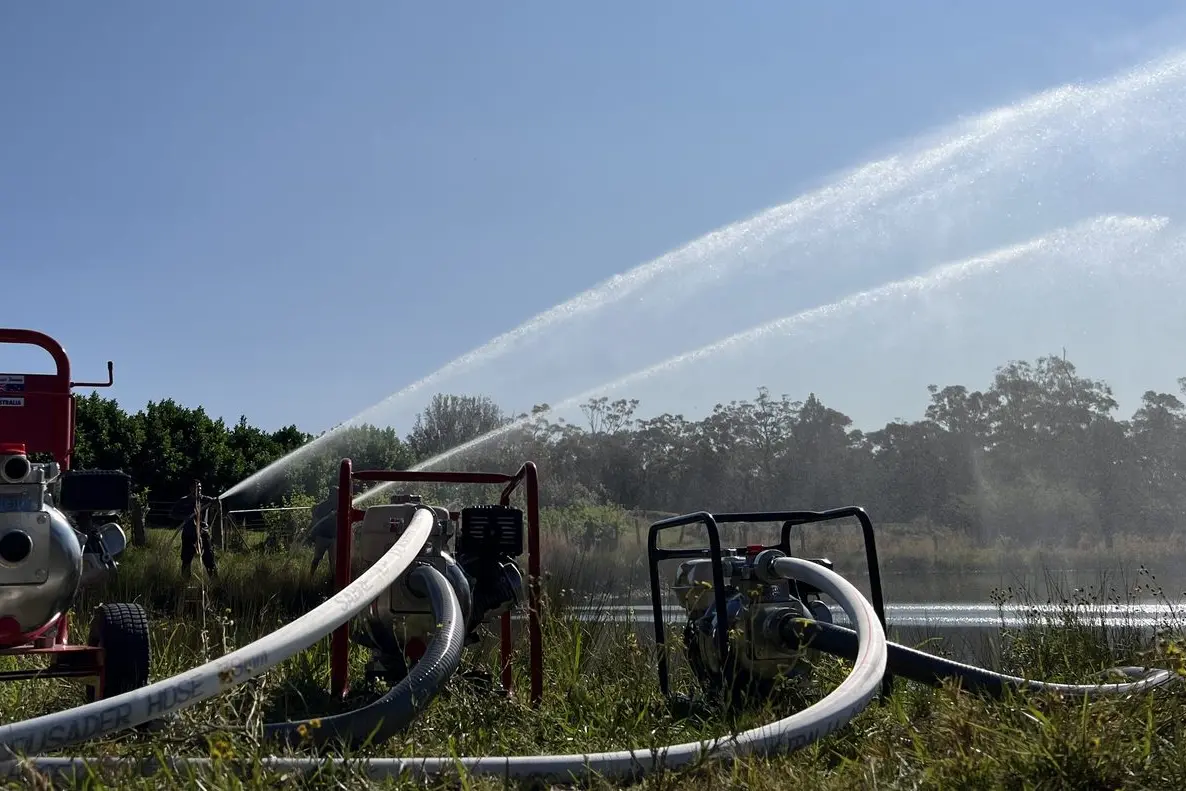COVERAGE: Aussie fire pumps being tested in the field.