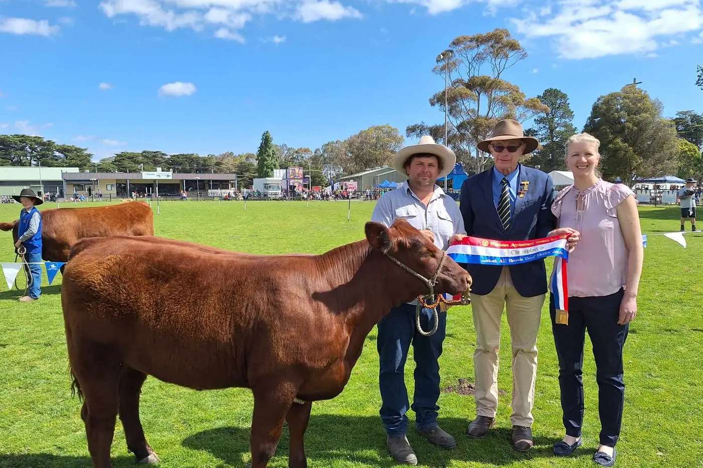BEST IN SHOW: Winner in the \\u2018All Breeds Beef Heifer Show\\u2019 with his Shorthorn Heifer \\u2018Rocky Park Ultra\\u2019 was Scott Bruton pictured with Ross Draper (Cattle Superintendent) and Erica Hawke (Whittlesea Agricultural Society Inc. President).\\n\"We also congratulate Scott Bruton on winning the 2023 Irwin Stockfeeds Hoof and Hoof Competition,\" said Ms Hawke. \\n\"Scott was also awarded the Allan and Bruce Lloyd Memorial Shield for the Most Outstanding Carcass.\"\\n