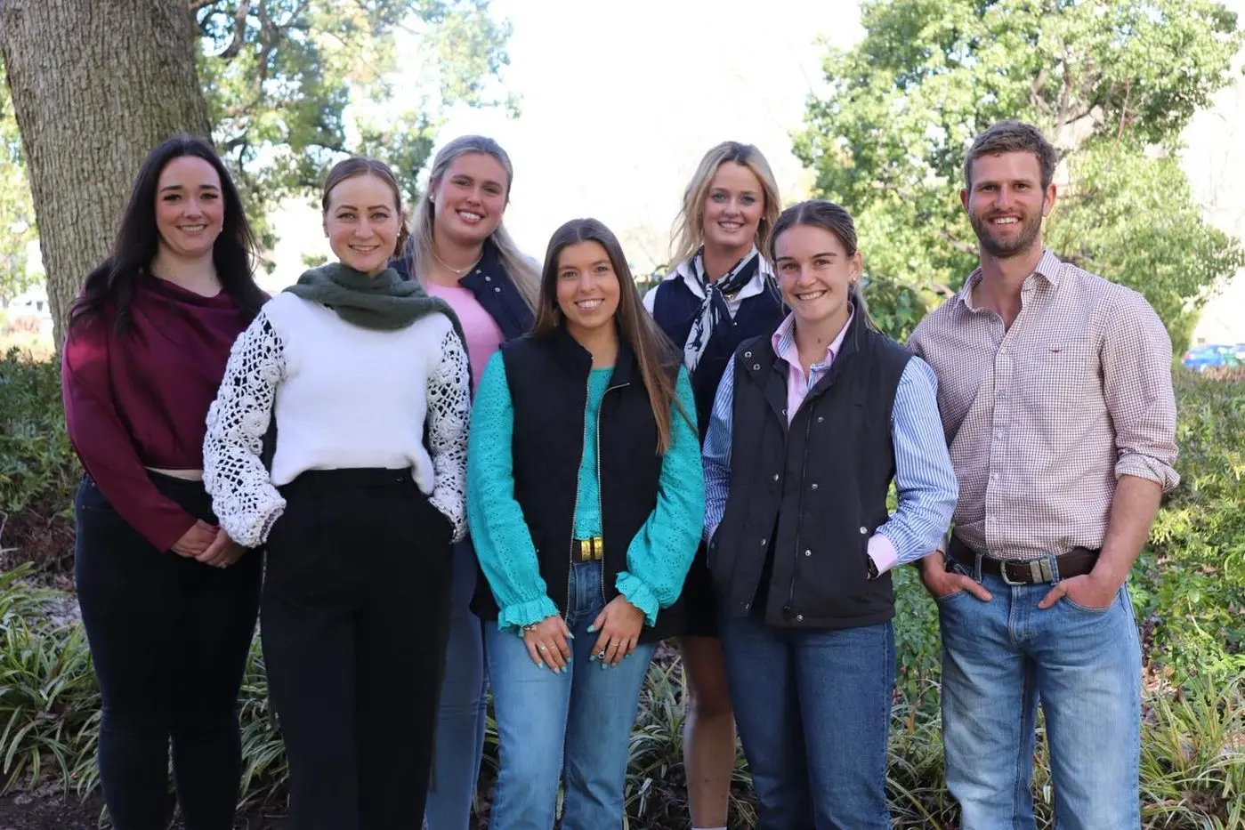 YOUNG AMBASSDORS : VAS finalists Giorgi Boucher (Northern District Group) (left), Eleanor Parry (Wimmera Group), Darcy Gervasoni (Midlands Group), Sheridan Venables (Gippsland Group), Annie Marquison (Central & Upper Goulburn Group), Charlotte Cain (Midlands Group) and Harry Lloyd (Goulburn Valley Riverina Group). Absent: Andrew Spierings (Central & South Gippsland Group). PHOTO: Supplied