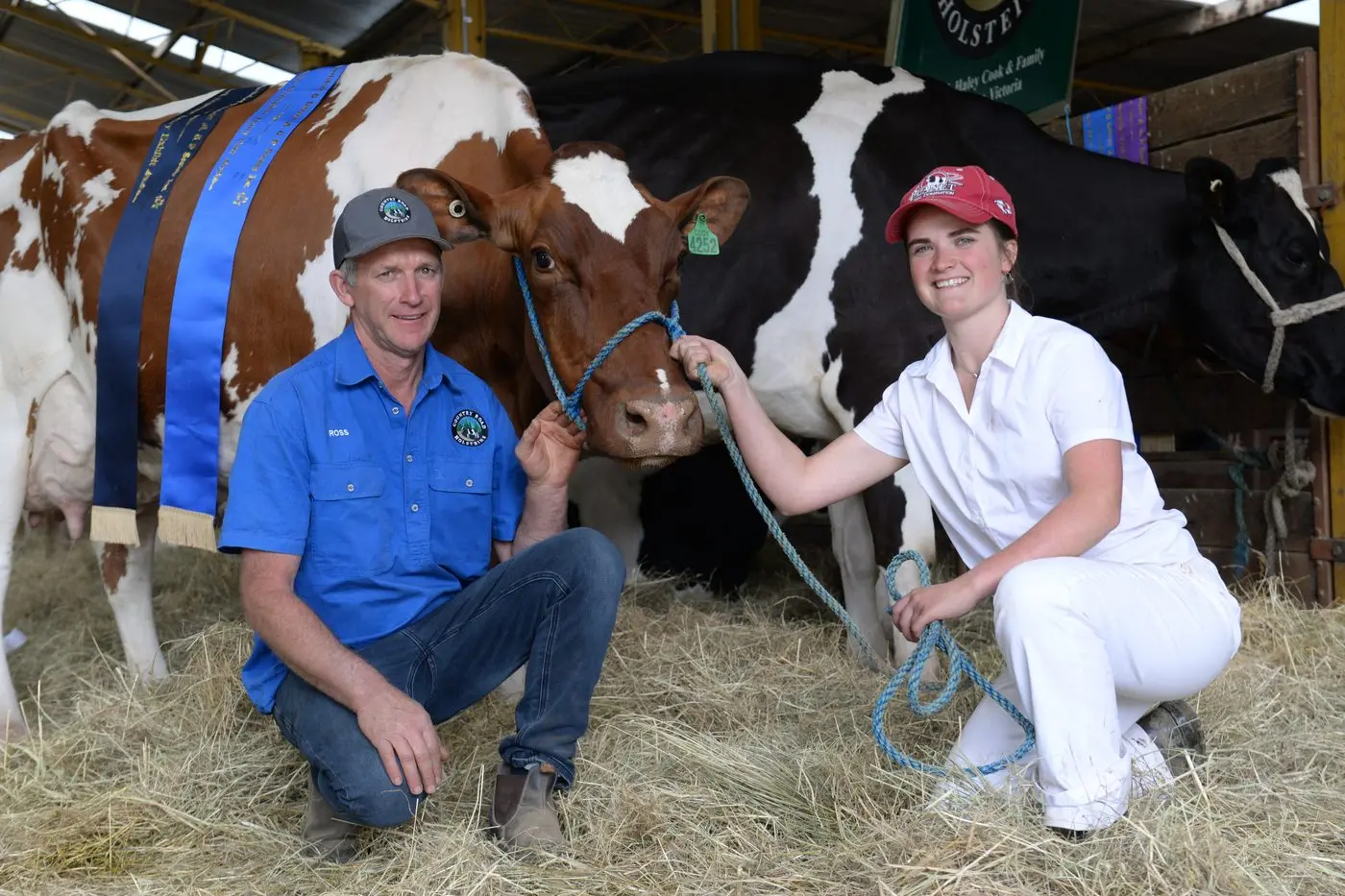 WINNER: Ross and Chloe Cook from Edi Upper with their Daranga Astina cow that won supreme dairy exhibit and champion cow. PHOTOS: Brodie Everist