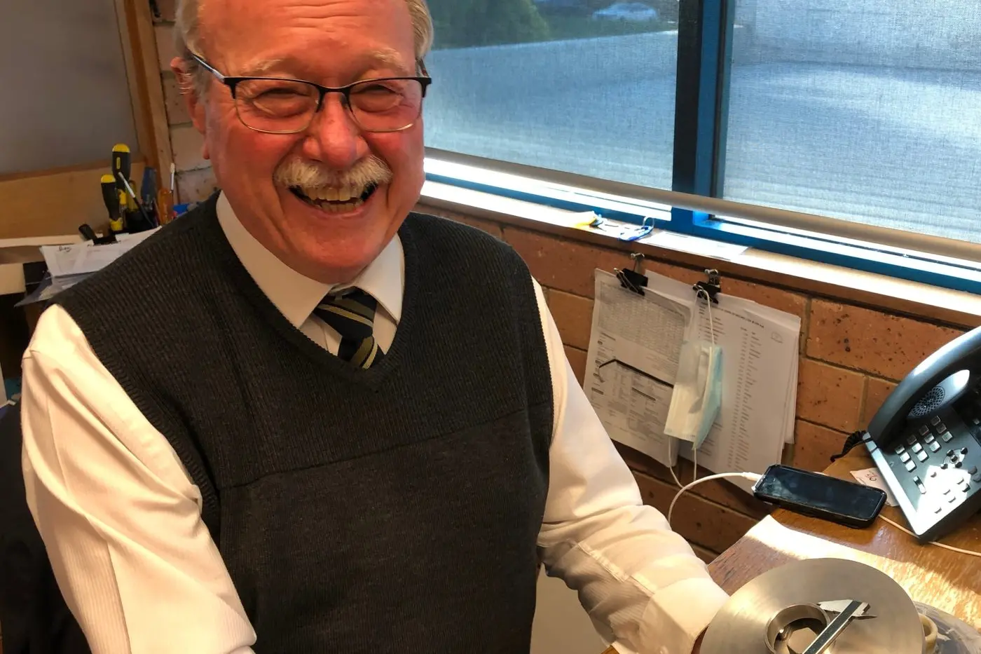 QUALITY MADE:John Hales shows off the 7\\u201D single piece impeller from an Aussie Fire Chief.