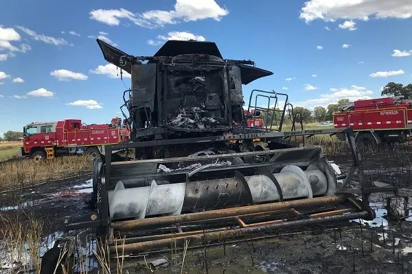 HARVESTER FIRE: The CFA is warning farmers to take care with their upcoming harvesting activities. 