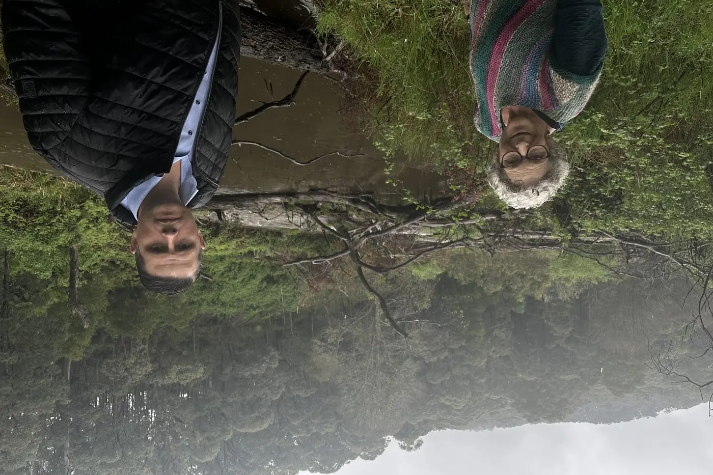 RIVER WORRIES: Harrietville resident Verona Sullivan and  Shadow Minister for Planning, Shadow Minister for Environment and Climate Change James Newbry MP  looking at trees in the Ovens River near Harrietville last month. 