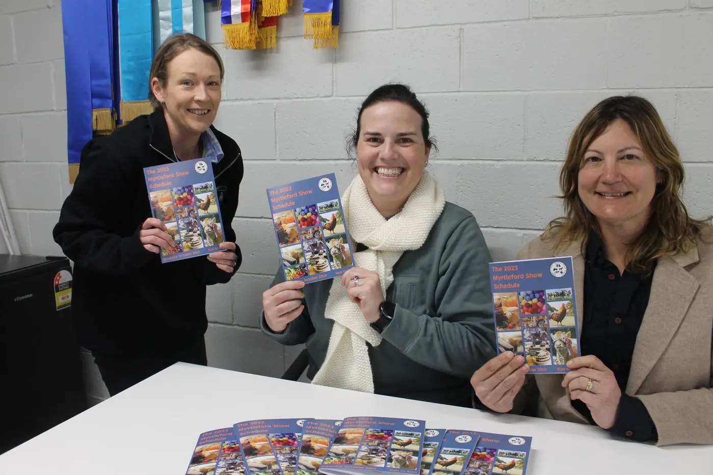 PUT ON A SHOW: Myrtleford Show committee members, night program Belinda Ramia, secretary Amy Kirk and president Debbie Geddes, are looking forward to this year\\'s event. PHOTO: Leah Anderson-Byrne