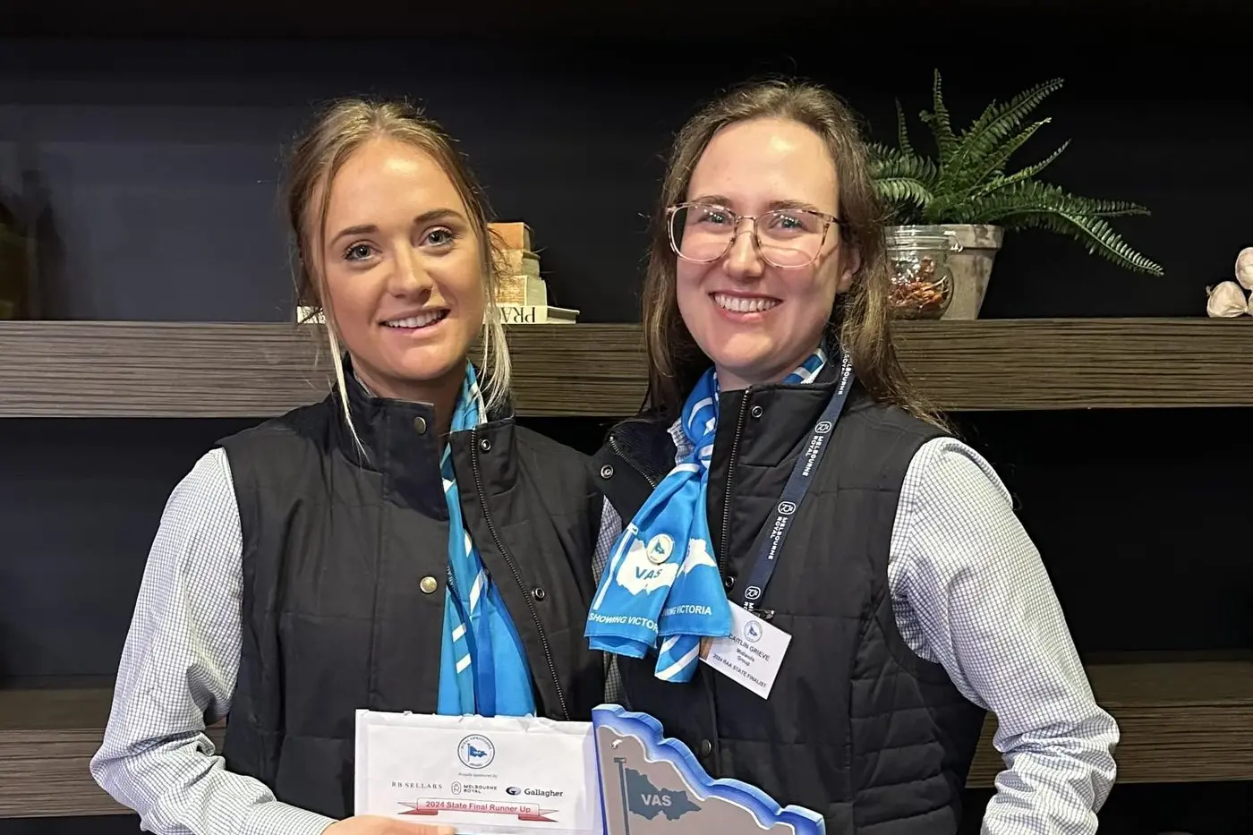 COUNTRY GIRLS: Mansfield\\'s Nicci Teitge was runner up and Caitlin Grieve from near Ballarat was the state final winner of the Rural Ambassador Award. PHOTO: Chloe Bowles