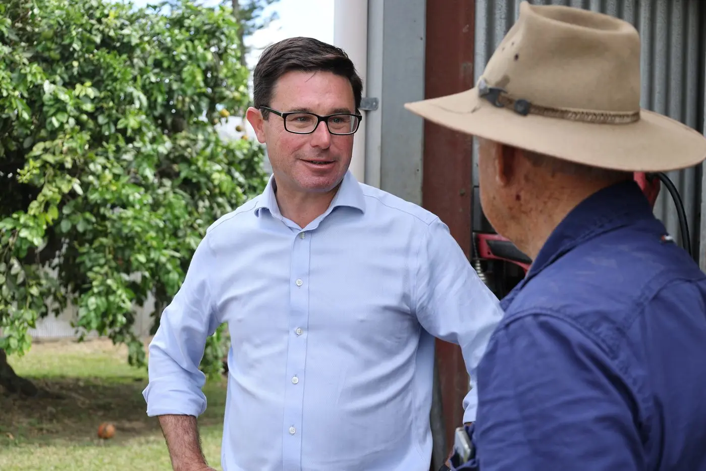 HURTING THE INDUSTRY: Leader of The Nationals David Littleproud discussed the fresh food tax with Dandenong North chestnut farmer Luciano Cester.