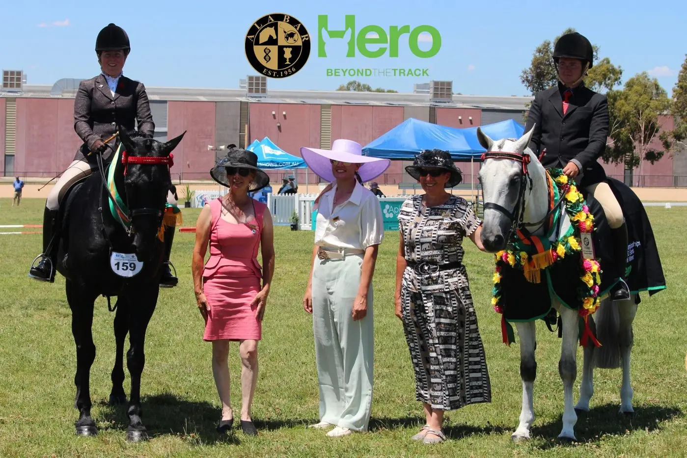 ALABAR HEROES SERIES: Runner Up Hollie Hildebrandt on Savesomtimetodream owned by Harness Racing Australia (from left) with judges Maree Campbell, Virginia Brosnan and Shelley Penny and the winner Sebastian Bellamy riding Mazza\\'s Delight owned by Kylie Gleeson. PHOTO: Supplied. Id:36106