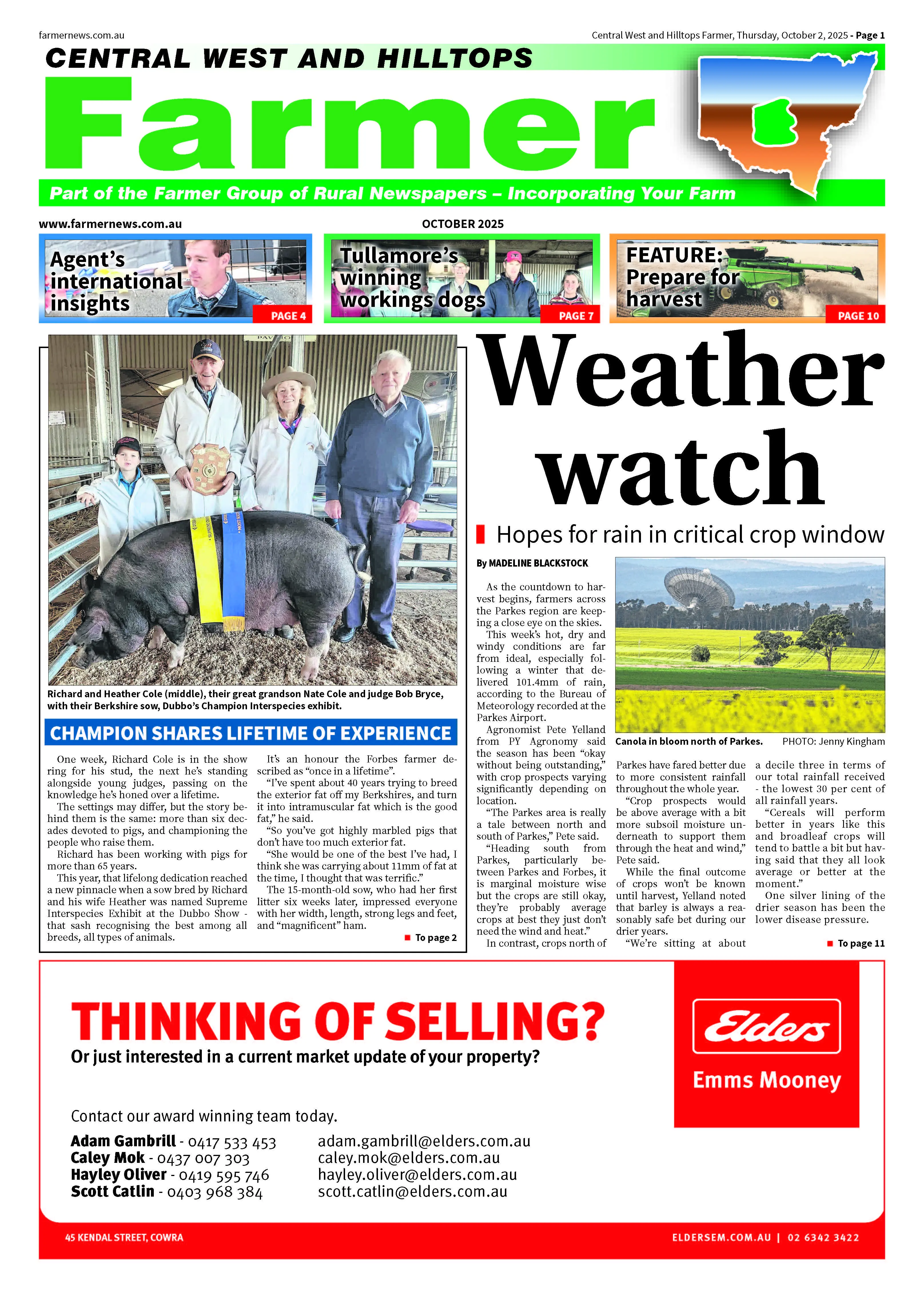 Central West and Hilltops Farmer, October, 2025